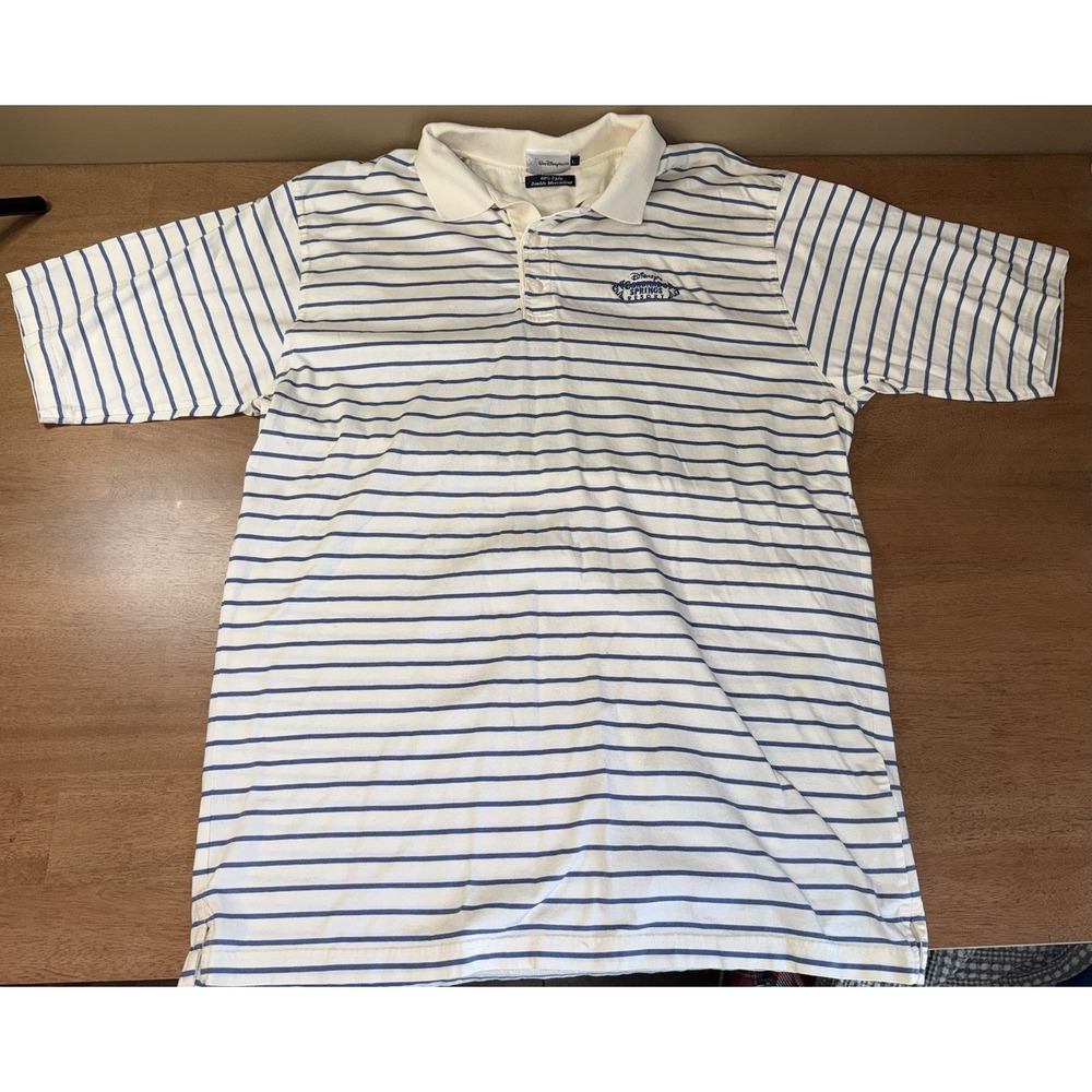 Disney Coronado Springs Resort Polo Shirt Mens Large Striped Mercerized Cotton